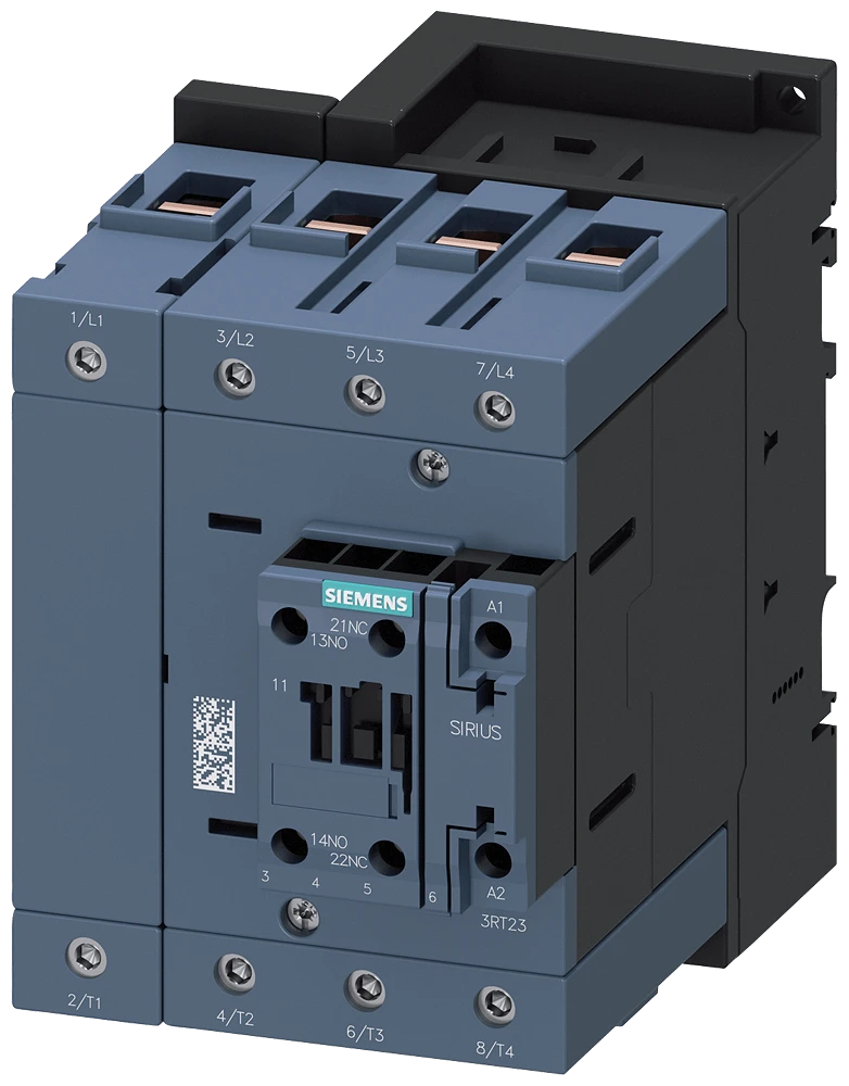 Siemens-3RT2346-1AP00 AC-1, 140 A/400 V/40 °C, S3, 4 kutuplu, 230 V AC/50 Hz, 1 NO 1 NK, vidalı terminal Kontaktör
